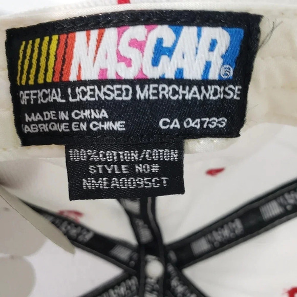 NWT,Nascar Racing Mens White/Multi-colored Velcro Strap closure  Ball Cap. - Picture 7 of 8